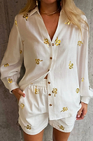 Thumbnail for caption_Model wears Gold Snake Miley Shirt in UK size 10/ US 6