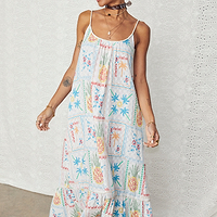 Thumbnail for White Island Cross Stitch Maxi Dress
