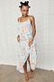 White Island Cross Stitch Maxi Dress