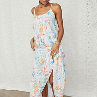 Thumbnail for White Island Cross Stitch Maxi Dress