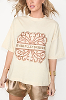 Thumbnail for Cream Beaded Logo T-shirt