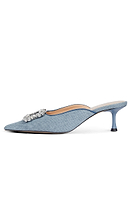 Thumbnail for Embellished Denim City Mules