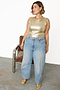 Gold Ribbed Tank Top