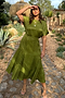Green Jacquard Midi Erin Dress