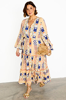 Thumbnail for Palm Stripe Ellis Dress
