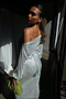 Silver Plisse Jaspre Wrap Skirt