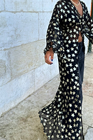 Thumbnail for Black Star Jacquard Isabella Dress Petite