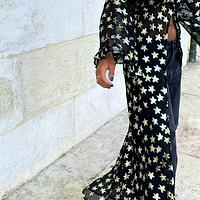 Thumbnail for Black Star Jacquard Isabella Dress