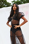 Black Spotted Sheer Top