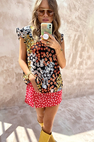 Thumbnail for Red Daisy Mini Skirt