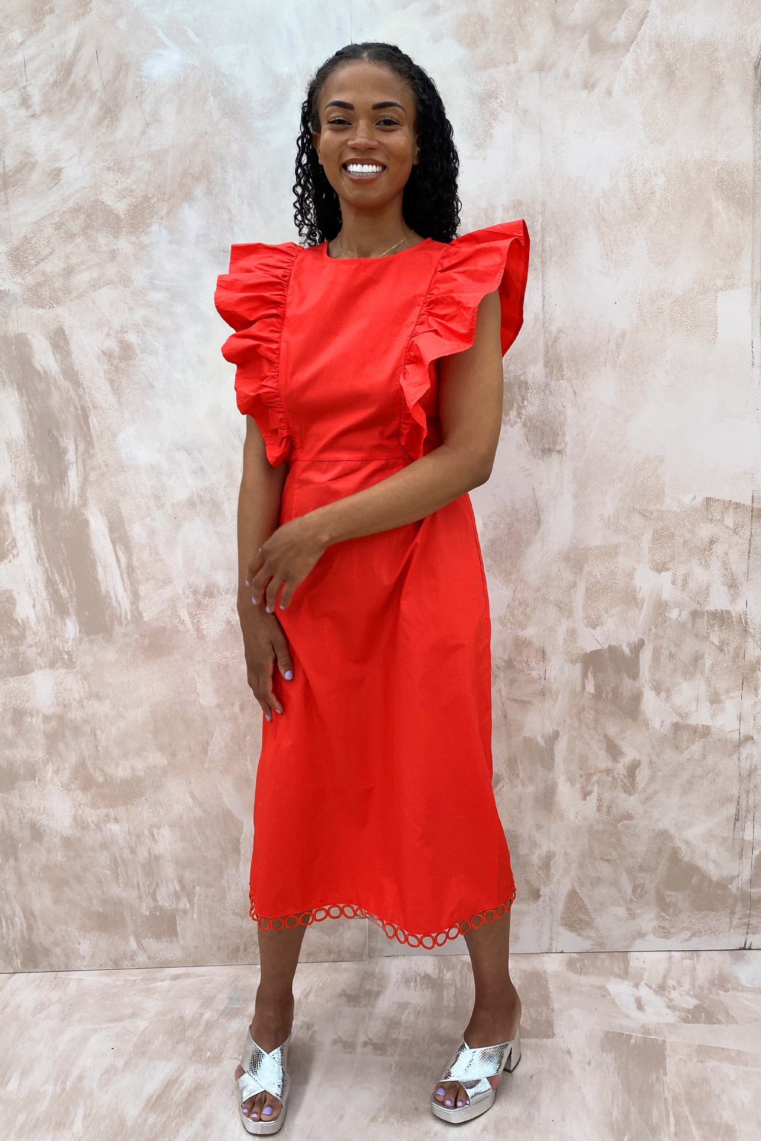 Red-Charming-Midi-Dress-£79