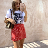 Red Daisy Mini Skirt