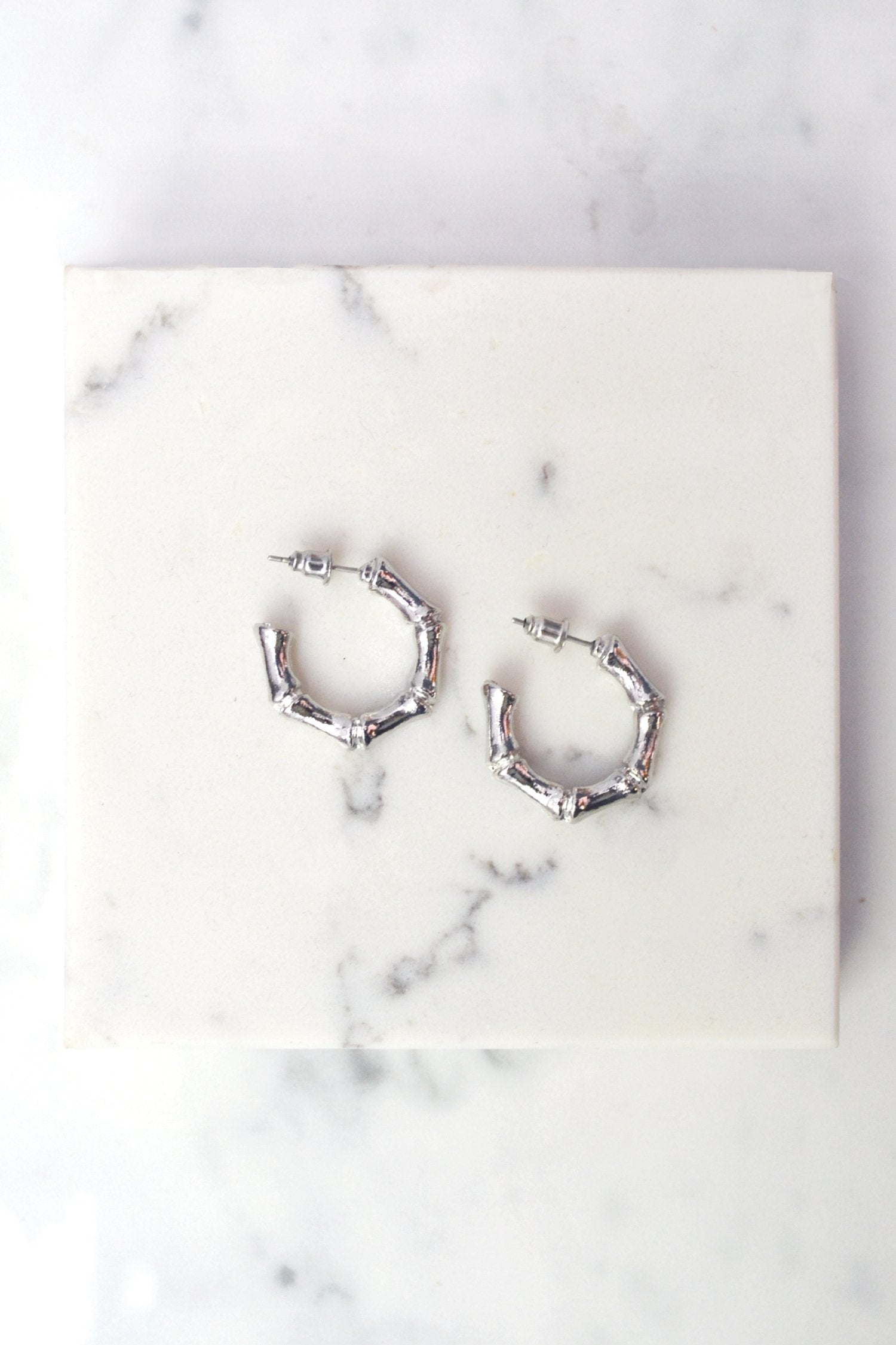 Silver Bamboo Earrings