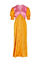 Orange Spliced Lindos Dress - Curve