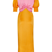 Thumbnail for Orange-Spliced-Lindos-Dress-Curve-£89