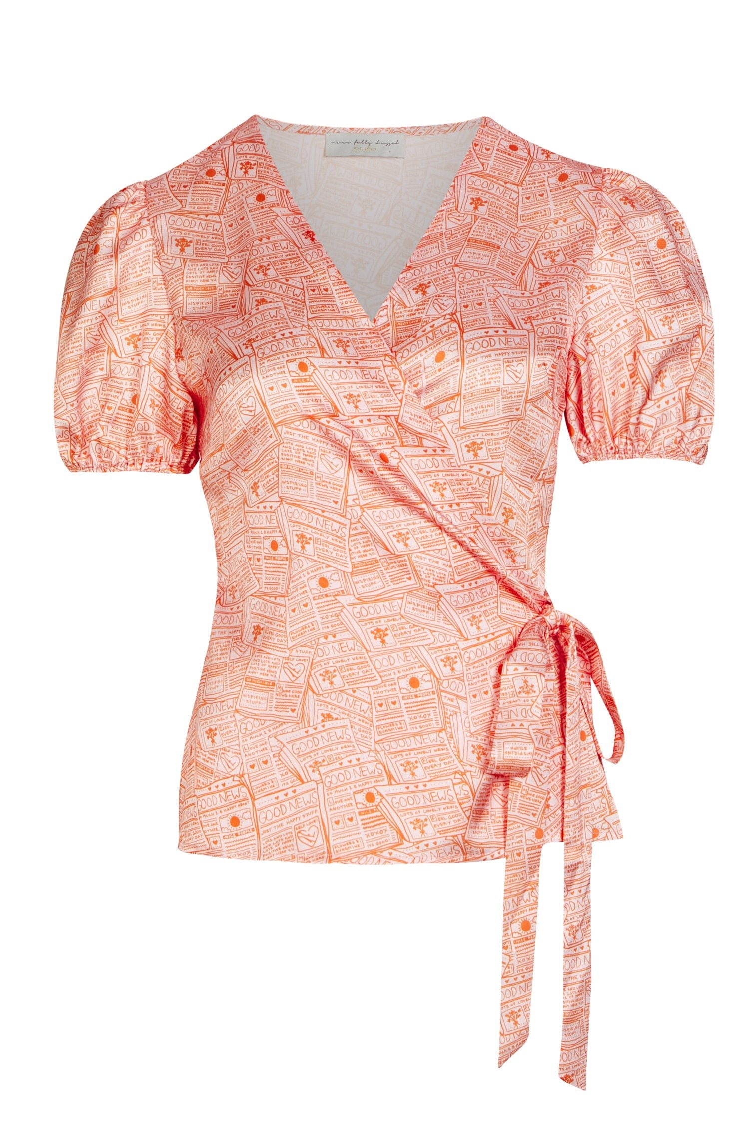 Pink-Good-News-Wrap-Top-£59