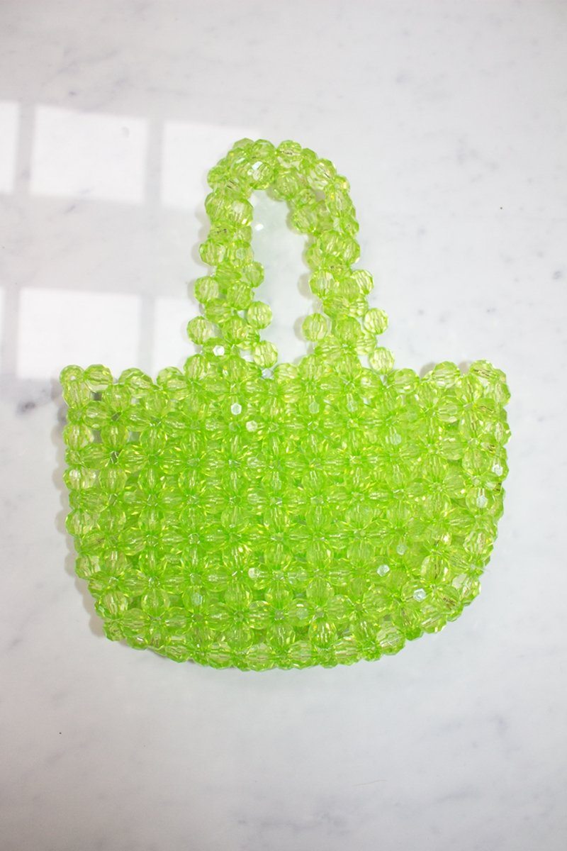 Acid Green Beaded Bag - nfd-demo-dev