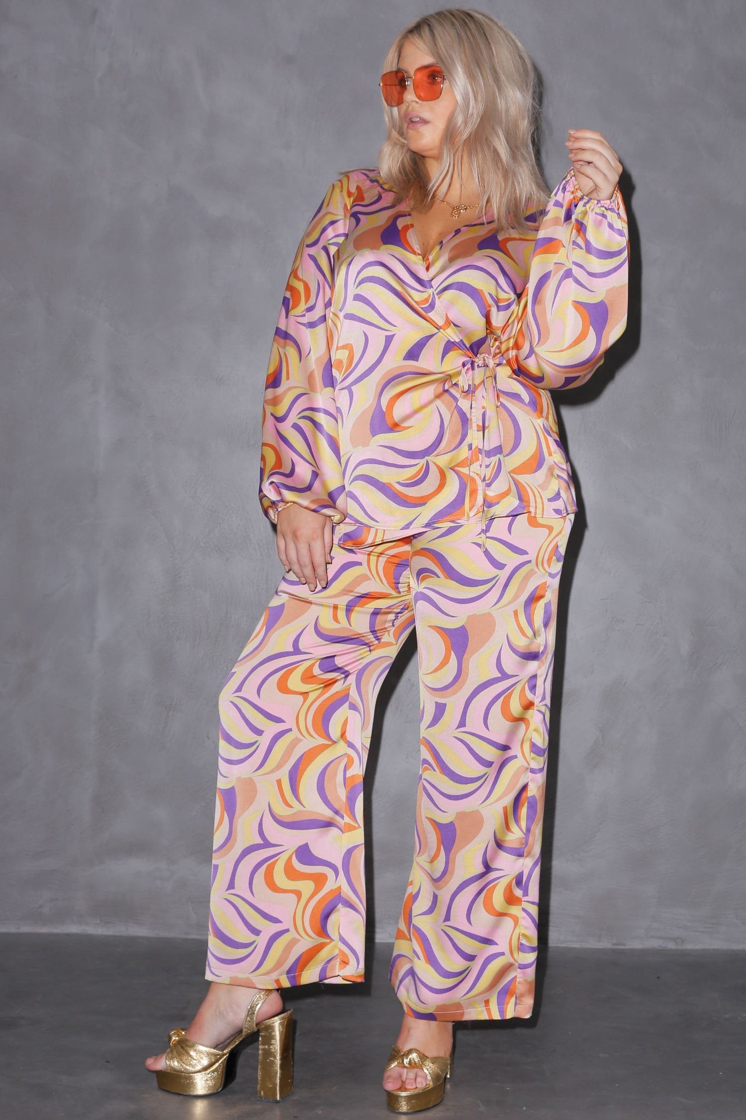 Autumnal Swirl Freya Trouser - Curve - nfd-demo-dev