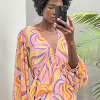 Thumbnail for Autumnal Swirl Midi Dress - nfd-demo-dev