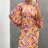 Thumbnail for Autumnal Swirl Midi Dress - nfd-demo-dev
