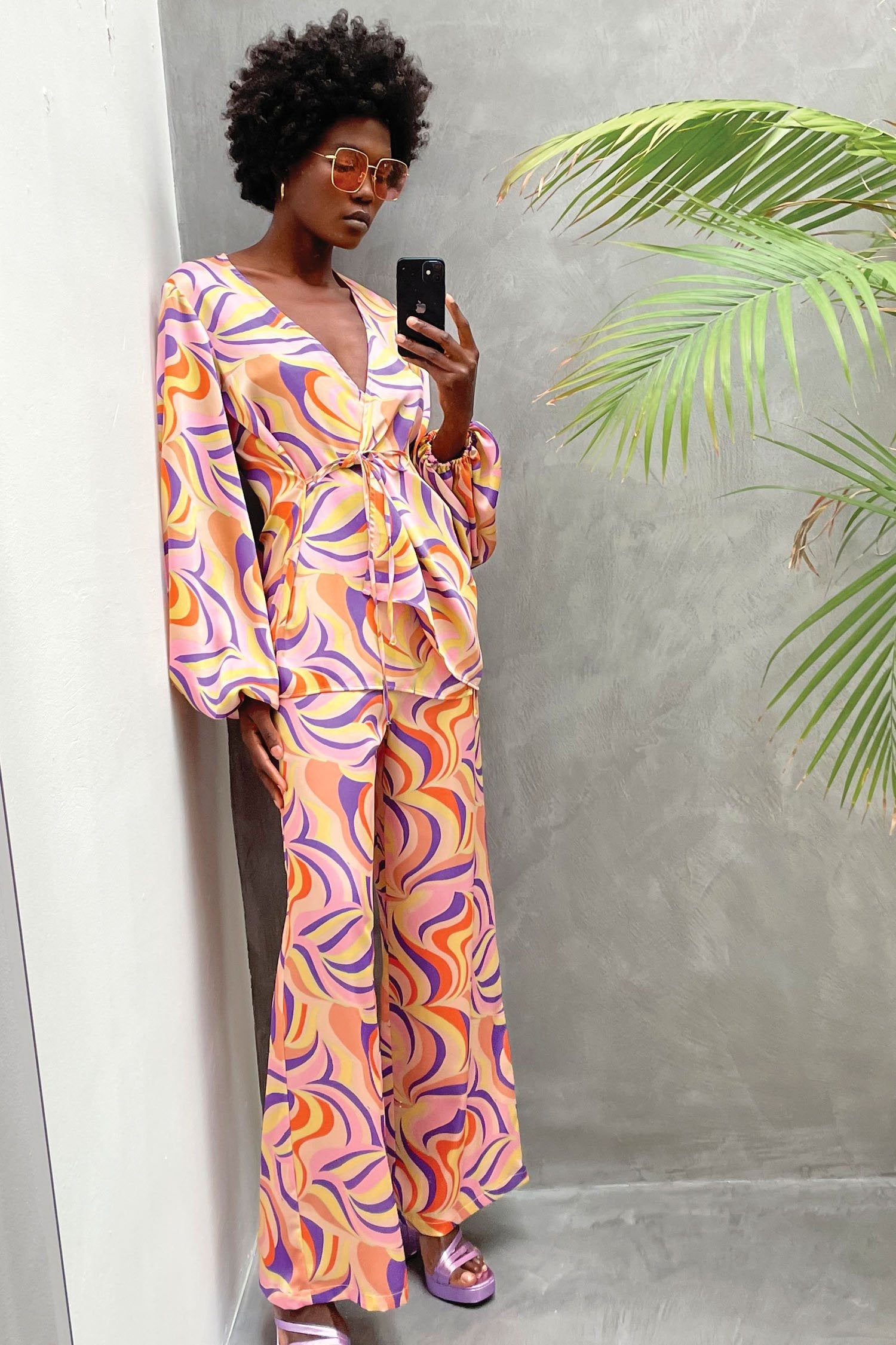 Autumnal Swirl Oversized Wrap Top - nfd-demo-dev