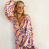 Thumbnail for Autumnal Swirl Oversized Wrap Top - nfd-demo-dev