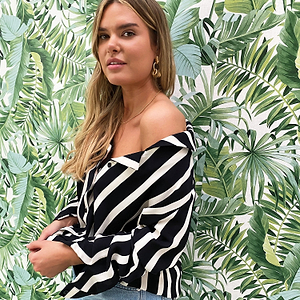 Black and White Stripe Shirt - Curve - nfd-demo-dev