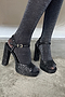 Black Glitter Chunky Platform Heel