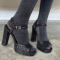 Thumbnail for Black Glitter Chunky Platform Heel - nfd-demo-dev