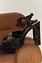 Black Glitter Chunky Platform Heel