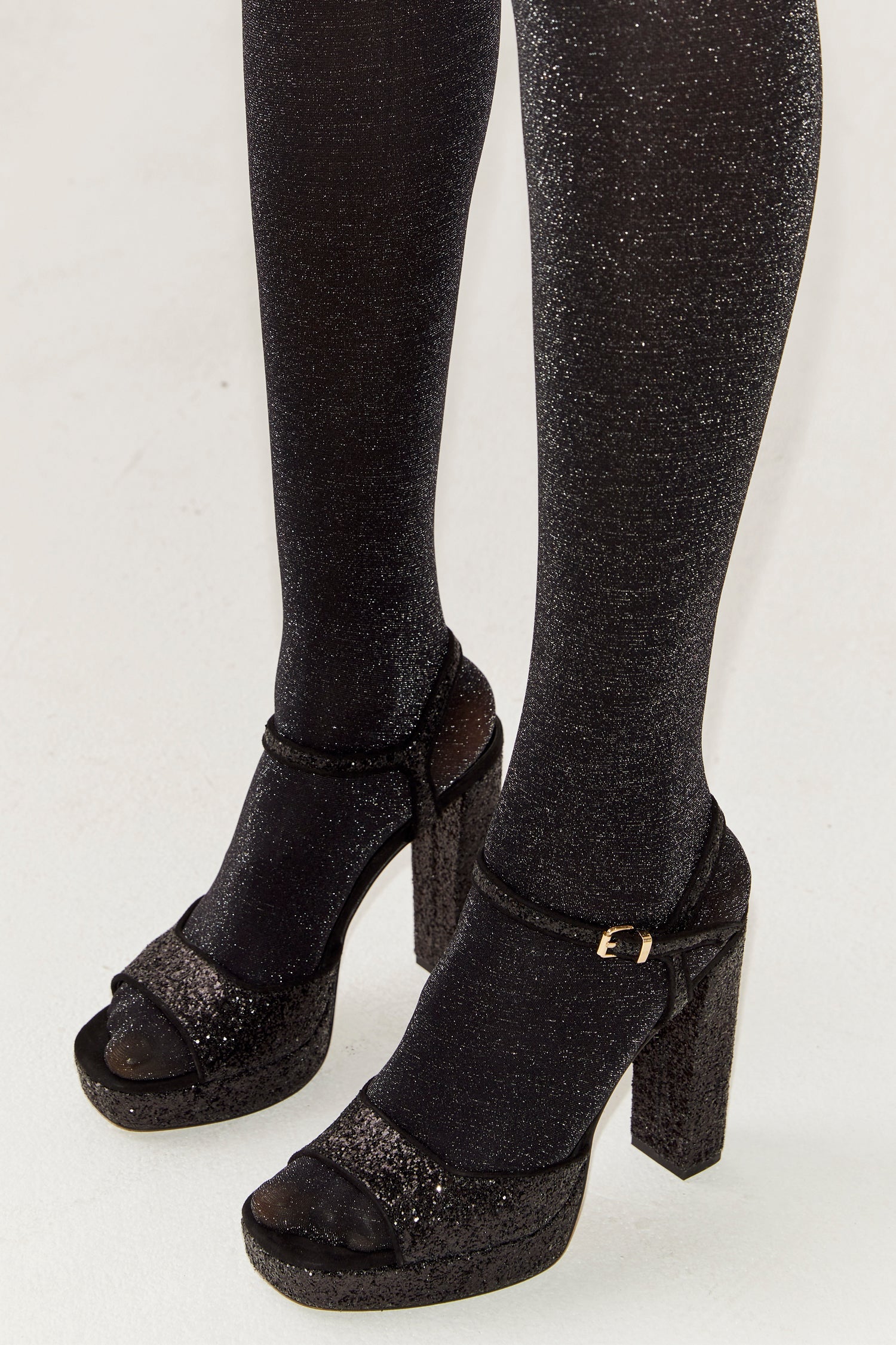Black Glitter Chunky Platform Heel - nfd-demo-dev