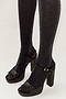 Black Glitter Chunky Platform Heel