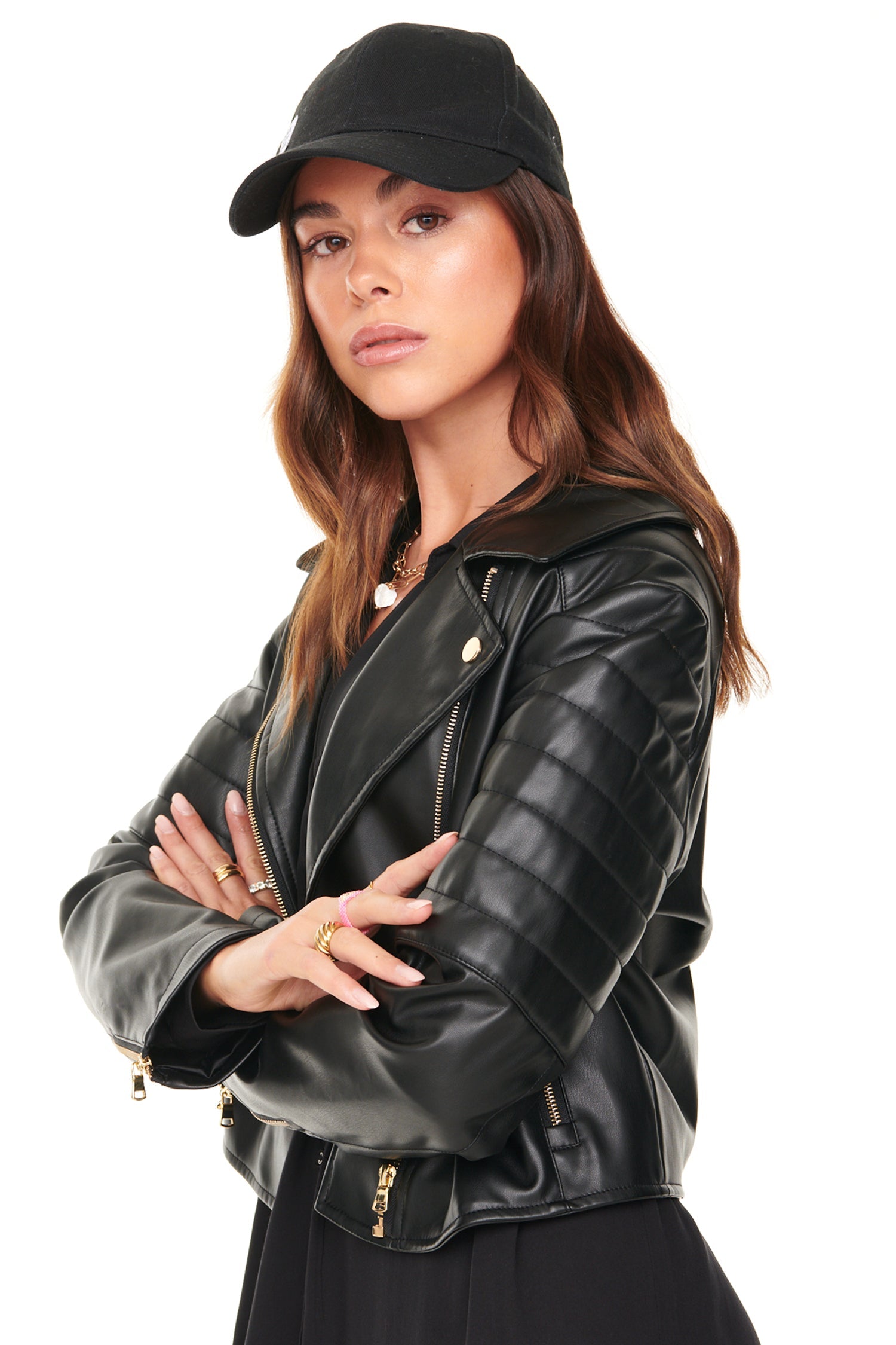 Black Vegan Leather Biker Jacket - nfd-demo-dev