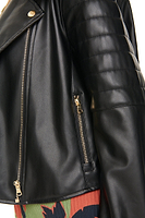 Thumbnail for Black Vegan Leather Biker Jacket - nfd-demo-dev