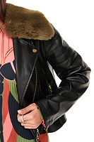 Thumbnail for Black Vegan Leather Biker Jacket - nfd-demo-dev