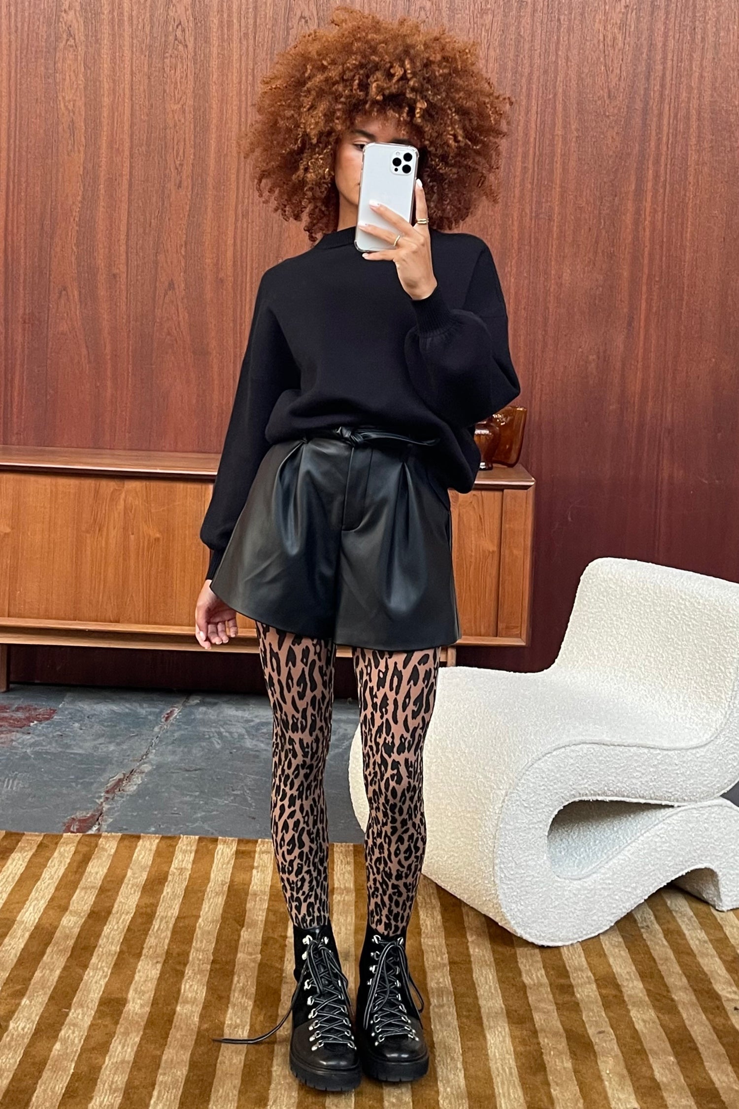 Black Vegan Leather Shorts - nfd-demo-dev