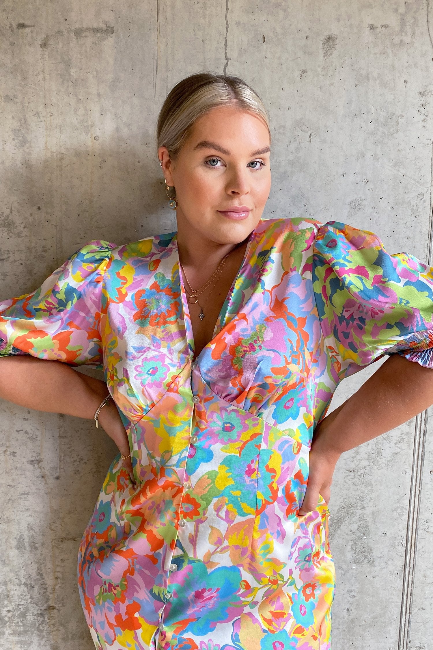 Blossom Short Sleeve Lindos Dress - Curve - nfd-demo-dev