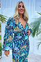 Blue Gaia Wrap Top With Gold Fleck