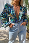 Blue Gaia Wrap Top With Gold Fleck