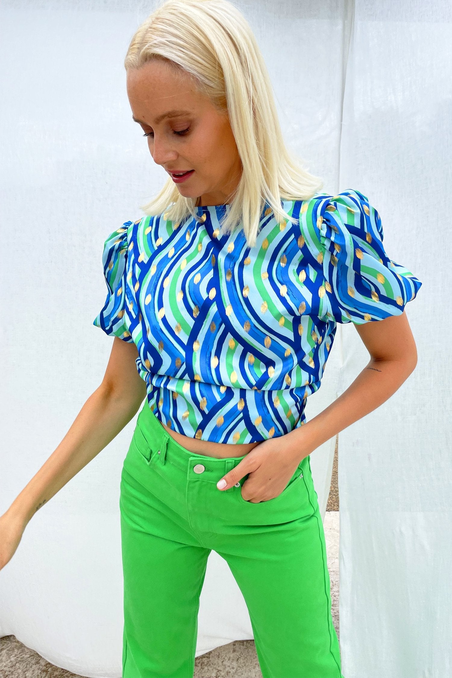 Blue Rainbow Wrap Top - nfd-demo-dev