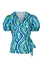 Blue Rainbow Wrap Top