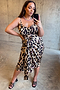 Brown Leopard Jaspre Skirt - Curve