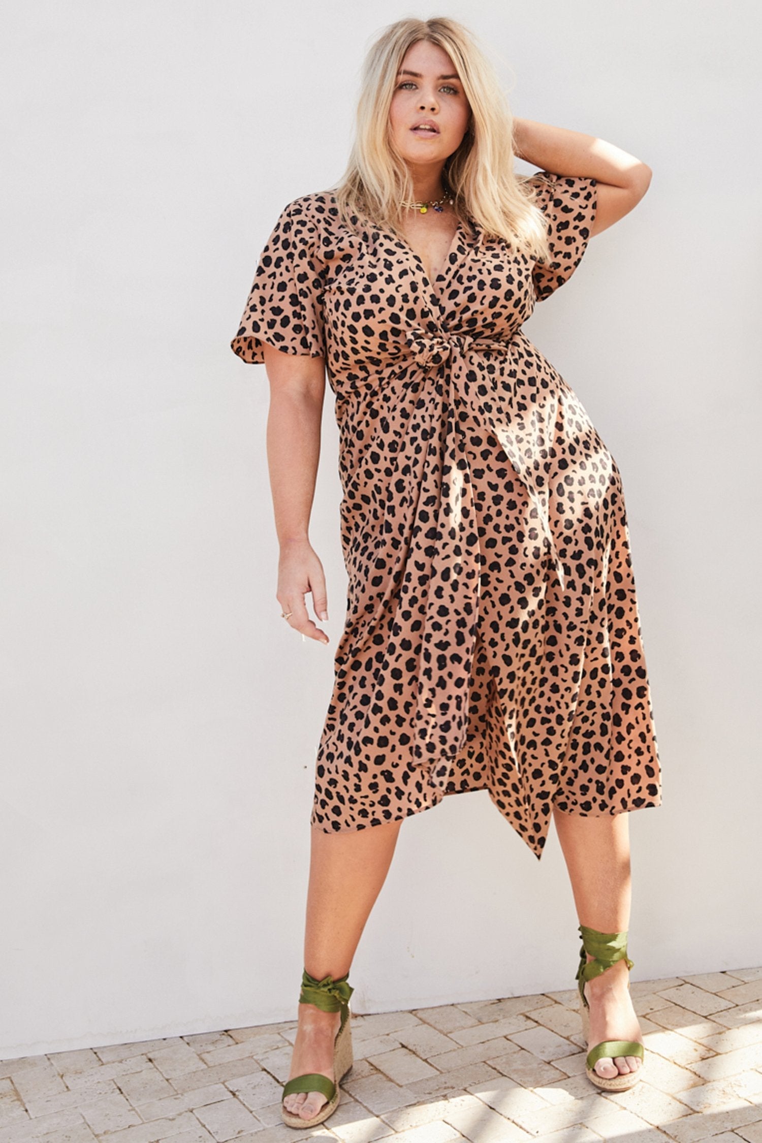 Brown Leopard Zsa Zsa Wrap Dress - Curve - nfd-demo-dev