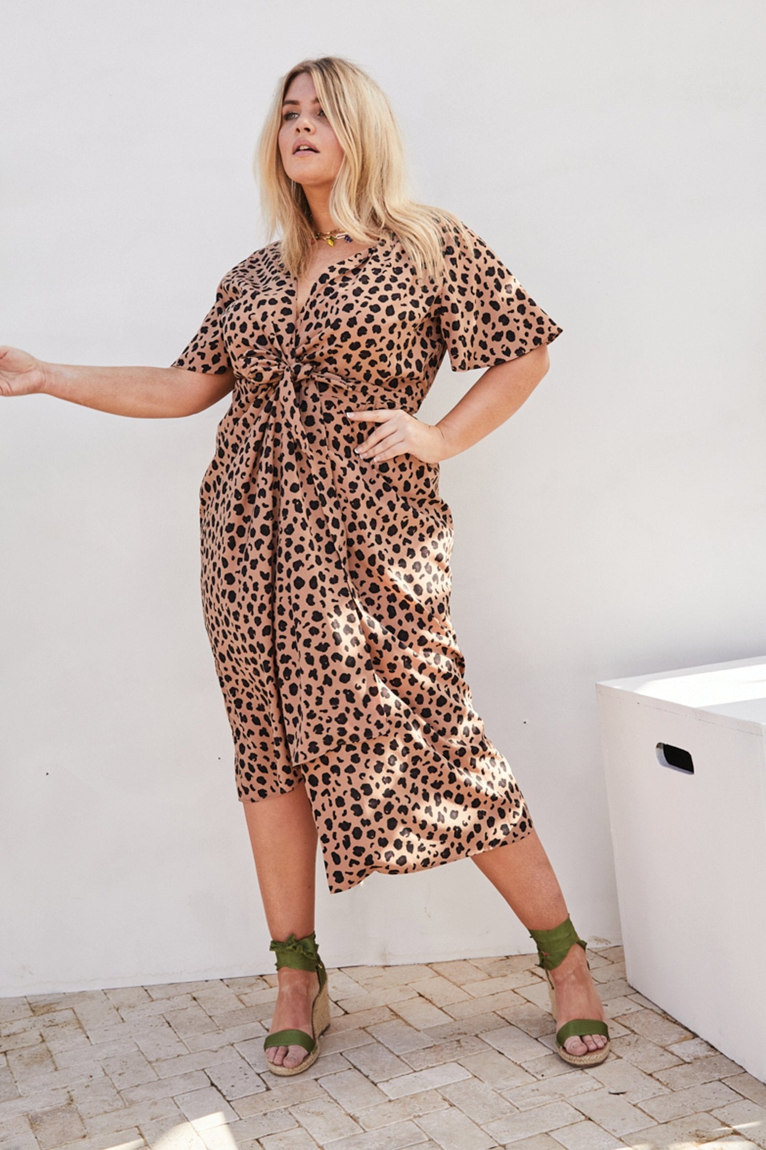 Brown Leopard Zsa Zsa Wrap Dress - Curve - nfd-demo-dev