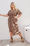 Brown Leopard Zsa Zsa Wrap Dress - Curve