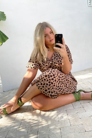 Thumbnail for Brown Leopard Zsa Zsa Wrap Dress - Curve - nfd-demo-dev