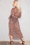 Brown Sheer Leopard Wrap Dress