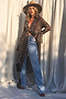 Brown Sheer Leopard Wrap Dress