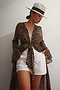 Brown Sheer Leopard Wrap Dress
