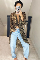 Thumbnail for Brown Sheer Leopard Wrap Dress - nfd-demo-dev